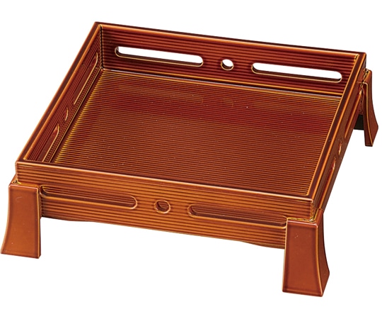 福井クラフト 5寸 角足付すかし盛器 漆調春慶裏黒塗り 51272305 1個（ご注文単位1個）【直送品】