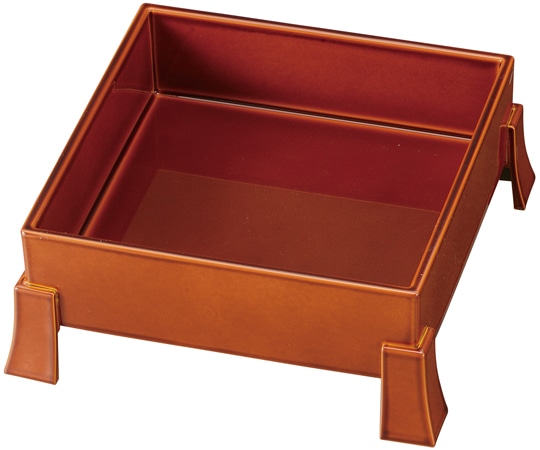 福井クラフト 足付5寸 角珍味箱 漆調春慶 51272253 1個（ご注文単位1個）【直送品】