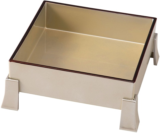 福井クラフト 足付5寸 角珍味箱 パールシルバー天べっ甲 55204650 1個（ご注文単位1個）【直送品】