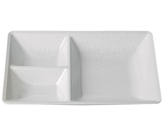 福井クラフト 26.5cm 長角深型ツーワンプレート ホワイトアクア(裏白)汚染防止 51021935 1個（ご注文単位1個）【直送品】