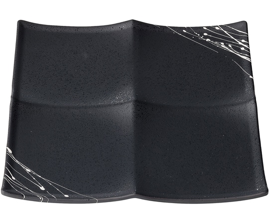 福井クラフト ABS4連プレート 黒タタキ白乱糸裏黒(全面塗) 50023195 1個（ご注文単位1個）【直送品】