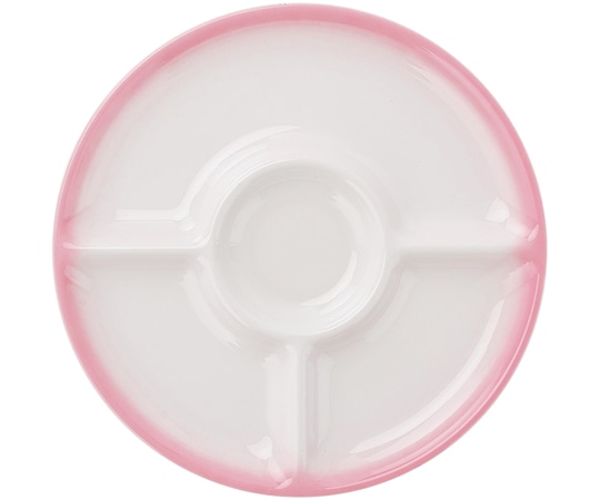 福井クラフト 耐熱28cm 丸4ツプレート ピンクぼかし(裏白) 51023915 1個（ご注文単位1個）【直送品】