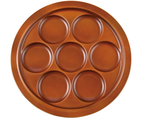 福井クラフト TA30cm 丸渕付7ップレート ブラウン(裏黒) 55202760 1個（ご注文単位1個）【直送品】