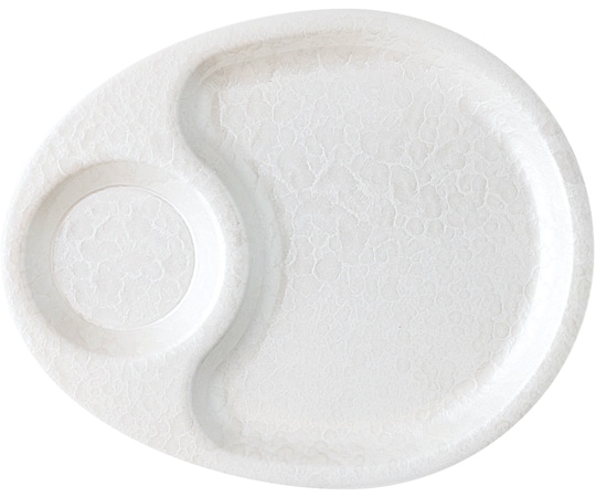 福井クラフト 耐熱269 エッグプレート ホワイトアクア(裏白) 17412460 1個（ご注文単位1個）【直送品】