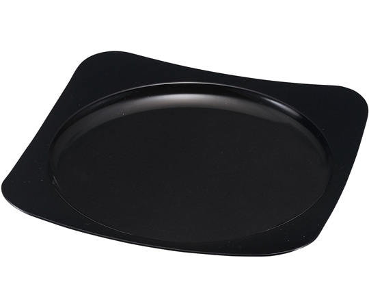 福井クラフト 隅丸満月そば皿 黒クリヤータタキ 45151814 1個（ご注文単位1個）【直送品】