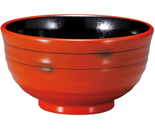 福井クラフト ミニ飯丼 柿朱根来黒ライン内黒石目 33024640 1個（ご注文単位1個）【直送品】