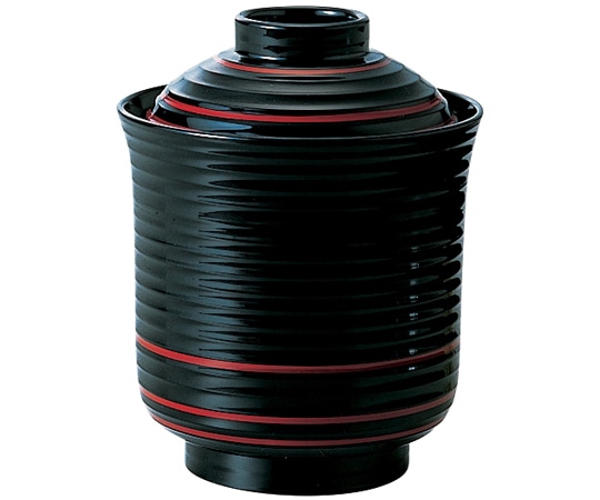 福井クラフト 線引き箸洗椀(小)黒朱ヒモ 32142010 1個（ご注文単位1個）【直送品】