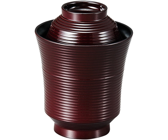 福井クラフト 線引き細身箸洗い椀(蓋親)溜内黒 37001070 1個（ご注文単位1個）【直送品】