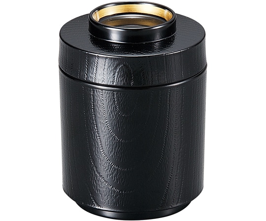 福井クラフト 耐A筒型箸洗い椀(蓋親)総黒/高台内金 30004410 1個（ご注文単位1個）【直送品】