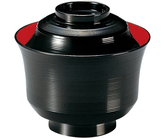 福井クラフト TA3.2寸 竹型千筋椀 黒.内朱無地 33600825 1個（ご注文単位1個）【直送品】