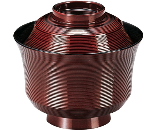 福井クラフト TA3.2寸 竹型千筋椀 溜内黒 33600835 1個（ご注文単位1個）【直送品】