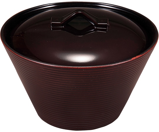 福井クラフト 耐熱千筋クィーン椀(大)セット 溜内黒 30045410 1個（ご注文単位1個）【直送品】