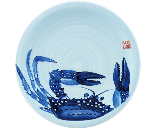 福井クラフト A150寿司皿 渦青磁 渡りカニ 13000088 1個（ご注文単位1個）【直送品】