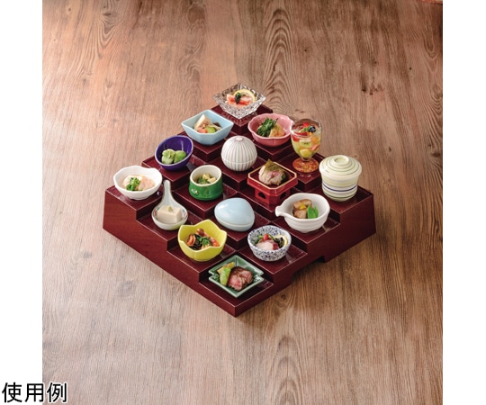 福井クラフト 十六面体松花堂 吟朱パールSL 51361615 1個（ご注文単位1個）【直送品】