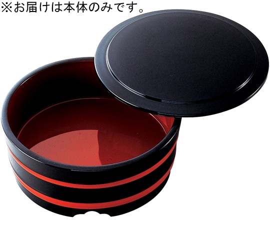 福井クラフト 7寸 ひやむぎ桶 黒朱ヒモ内朱(本体) 38020620 1個（ご注文単位1個）【直送品】
