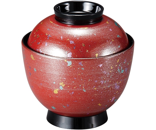 福井クラフト 耐熱3.2寸 玉子椀 朱光彩 内黒 37001360 1個（ご注文単位1個）【直送品】