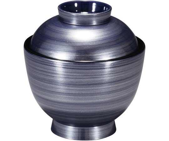 福井クラフト 耐熱3.2寸 玉子椀 紫銀彩ロクロ 内黒 31006165 1個（ご注文単位1個）【直送品】