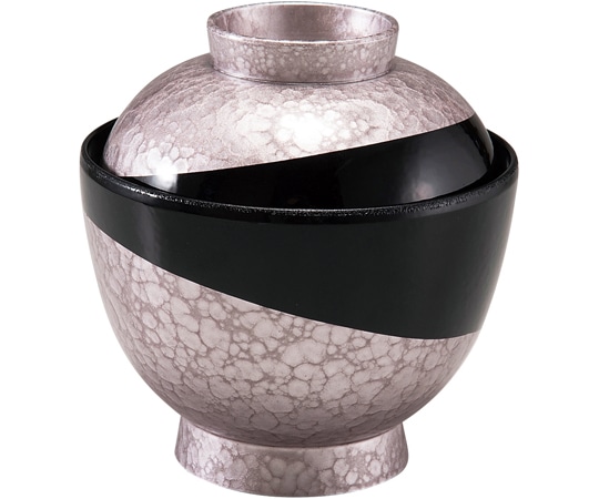 福井クラフト 耐熱3.2寸 玉子椀 三日月塗分 紫アクア/黒 内黒 33710490 1個（ご注文単位1個）【直送品】