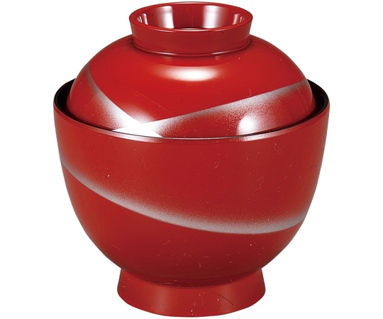 福井クラフト 耐熱3.2寸 玉子椀 朱スペース 内黒 30044610 1個（ご注文単位1個）【直送品】