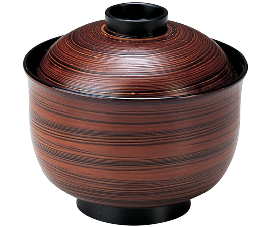 福井クラフト 耐熱3.3寸 ゆり型小吸椀 茶刷毛目 内黒 12024000 1個（ご注文単位1個）【直送品】