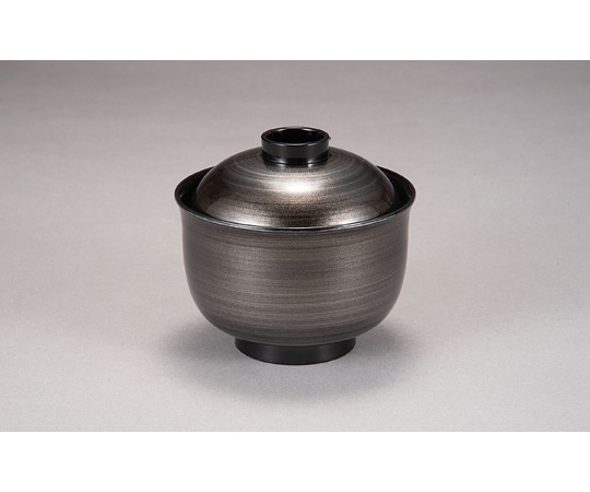 福井クラフト 耐熱3.3寸 ゆり型小吸椀 銀パール刷毛目内黒 30044640 1個（ご注文単位1個）【直送品】