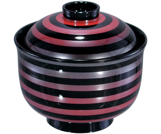 福井クラフト 耐熱3.3寸 ゆり型小吸椀 朱銀彩ロクロ 内黒 15158330 1個（ご注文単位1個）【直送品】