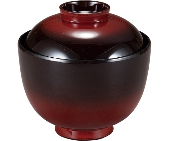 福井クラフト 耐熱室町小吸椀 朱ぼかし内黒 30044650 1個（ご注文単位1個）【直送品】