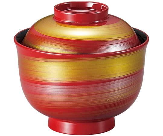 福井クラフト 耐熱都羽反小吸椀 朱一筆かすり 内黒 37001450 1個（ご注文単位1個）【直送品】