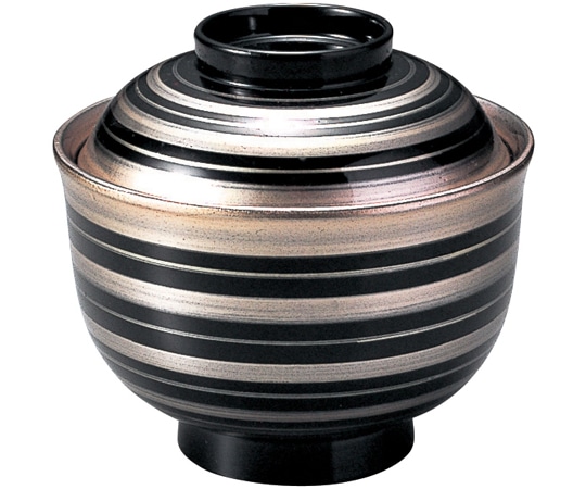 福井クラフト 耐熱都羽反小吸椀 銀独楽 内黒 12024100 1個（ご注文単位1個）【直送品】