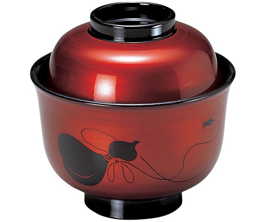 福井クラフト 耐熱3.3寸 羽反小吸椀 一分溜瓢箪 内黒 33600980 1個（ご注文単位1個）【直送品】