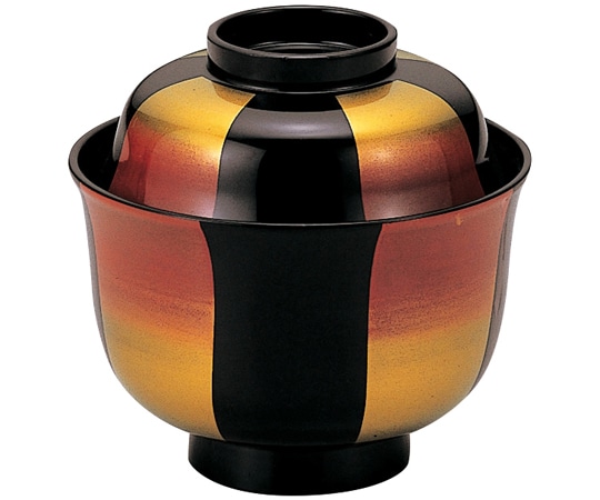 福井クラフト 耐熱3.3寸 羽反小吸椀 朱金市松 内黒 70000110 1個（ご注文単位1個）【直送品】