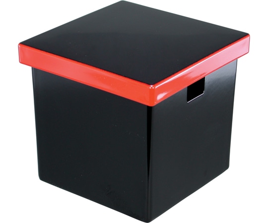 福井クラフト 元禄角ガリ入れ(小)黒渕朱 15158880 1個（ご注文単位1個）【直送品】