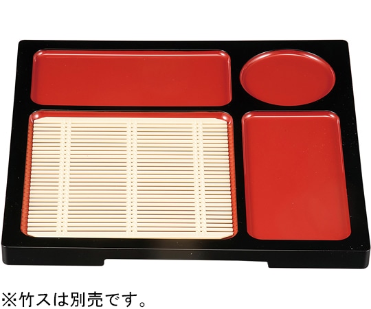 福井クラフト 23.5cm 角箱膳プレート 朱天黒 41322080 1個（ご注文単位1個）【直送品】