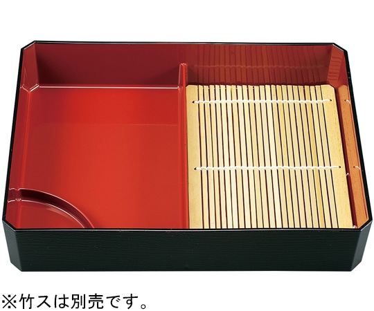 福井クラフト 箱型隅切木目天ざる 黒内朱(親) 46200012 1個（ご注文単位1個）【直送品】