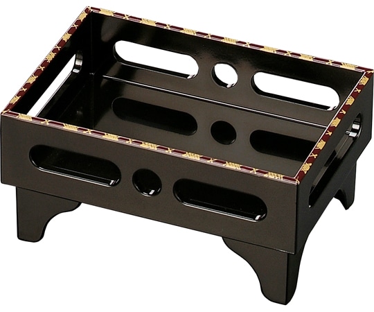 福井クラフト 5寸 長手すかし盛器 黒天アジロ 53700220 1個（ご注文単位1個）【直送品】