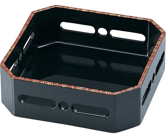 福井クラフト 6寸 隅切角すかし箱 黒天網代 51011360 1個（ご注文単位1個）【直送品】