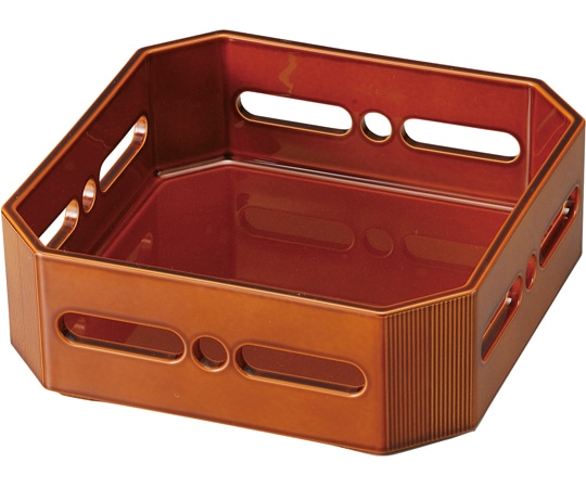 福井クラフト 6寸 隅切角すかし箱 漆調春慶塗 51272325 1個（ご注文単位1個）【直送品】