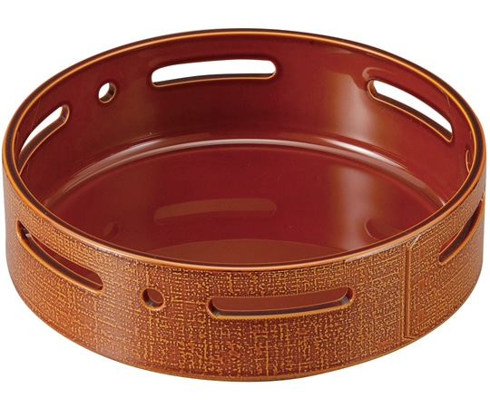 福井クラフト 5寸 布目丸すかし盛器 漆調春慶 51272250 1個（ご注文単位1個）【直送品】