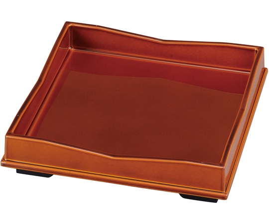 福井クラフト 6寸 角山路盛器 漆調春慶塗 51272236 1個（ご注文単位1個）【直送品】