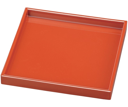 福井クラフト 6寸 正角桂盛皿 オール柿朱 50000900 1個（ご注文単位1個）【直送品】