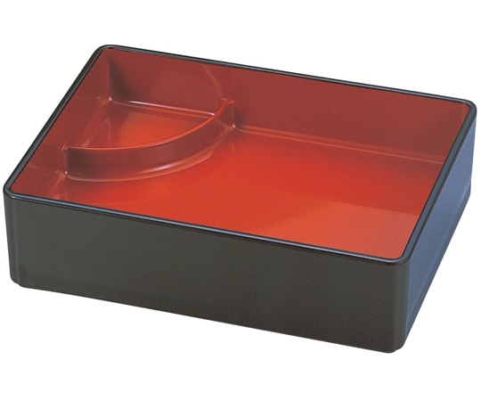 福井クラフト 耐熱タレ付長角盛器 黒内朱 70002840 1個（ご注文単位1個）【直送品】