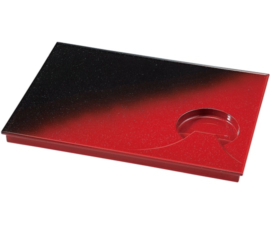 福井クラフト 耐熱月山プレート 黒朱ツートン 83310190 1個（ご注文単位1個）【直送品】