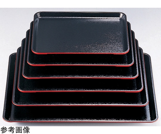 福井クラフト 耐熱FRP)尺2 木目長手盆 黒渕朱SL 15233360 1個（ご注文単位1個）【直送品】