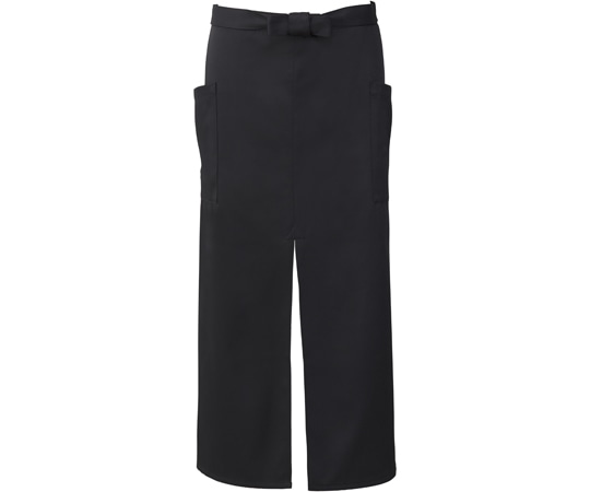 興栄繊商 ロングスリットエプロン ブラック フリー ET550W 1枚(ご注文単位1枚)【直送品】