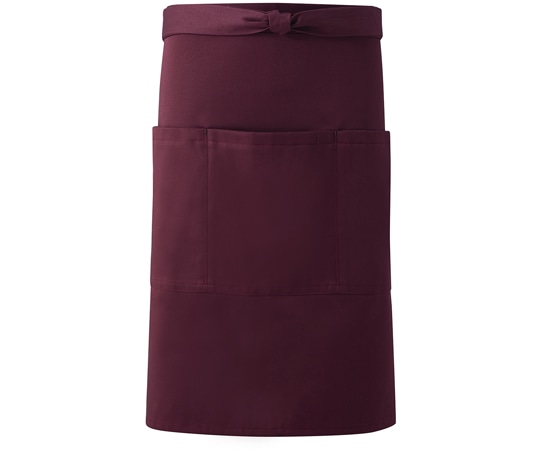 興栄繊商 和風ミドルエプロン ボルドー フリー MW20 1枚(ご注文単位1枚)【直送品】