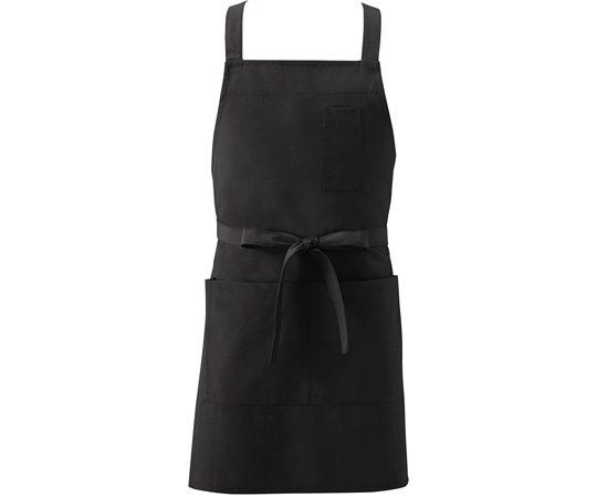 興栄繊商 胸当てエプロン レディース ブラック フリー KI950 1枚(ご注文単位1枚)【直送品】