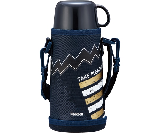 ピーコック魔法瓶工業 ステンレスボトル(スクール用)2WAYタイプ ブラックネイビー ASG-W82 AKB 1個(ご注文単位1個)【直送品】