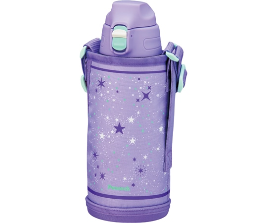 ピーコック魔法瓶工業 ステンレスボトル(スクール用)ワンタッチストレートドリンクタイプ パープルスター AJC-F82 AVS 1個(ご注文単位1個)【直送品】