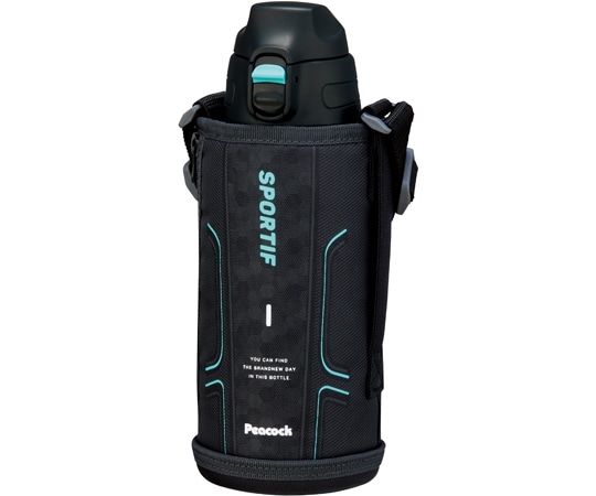 ピーコック魔法瓶工業 ステンレスボトル(スクール用)ワンタッチストレートドリンクタイプ ブラック AJC-F82 B 1個(ご注文単位1個)【直送品】