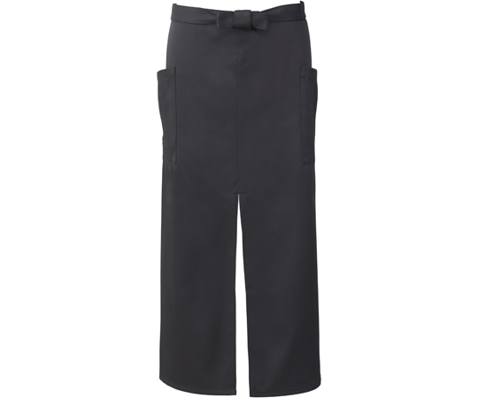 興栄繊商 ロングスリットエプロン ダークグレー フリー ET550W 1枚(ご注文単位1枚)【直送品】